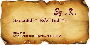 Szecskó Kálmán névjegykártya
