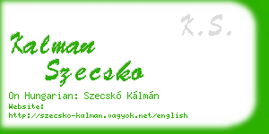 kalman szecsko business card