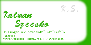 kalman szecsko business card